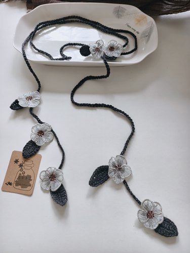 原创设计手工刺绣花朵编织腰带女配裙子复古文艺腰绳民族风腰链