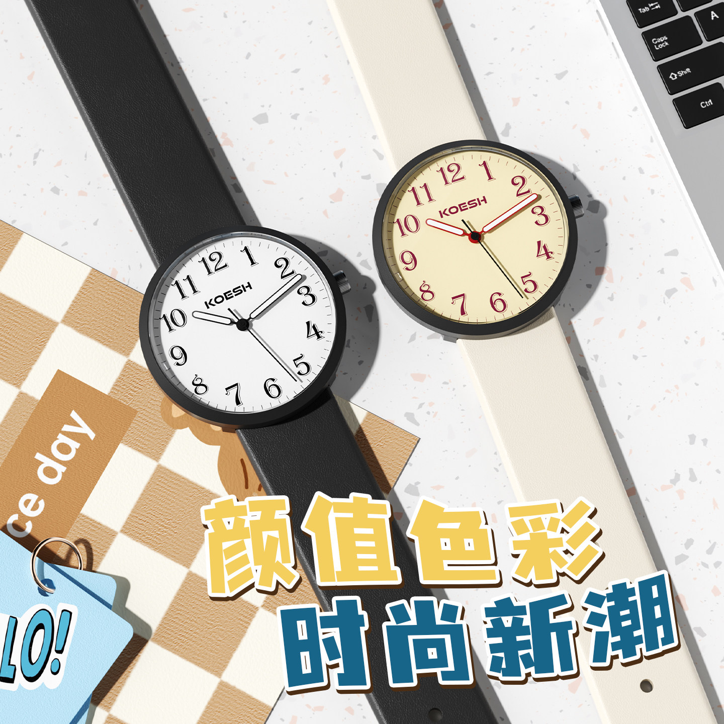 电子手表女款学生只看时间高颜值显白初中生ins风小众韩系腕表女图片