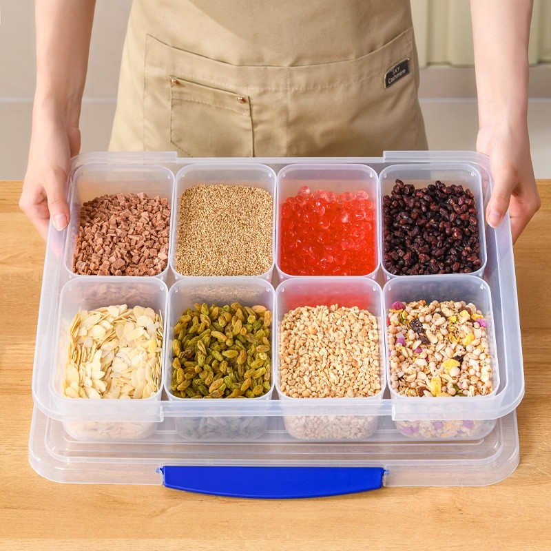 冰粉配料盒摆摊工具专用全套商用带盖水果捞展示盒调料收纳小料盒