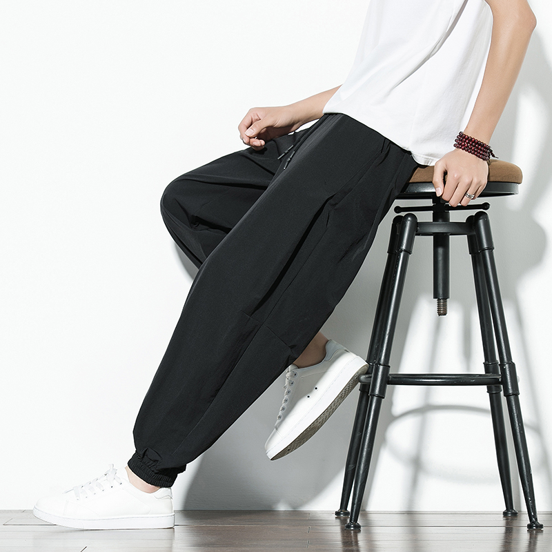 夏季风长裤男潮流冰丝哈伦裤大码阔腿灯笼裤219-2-A03-P55，男装休闲裤，星座219-2