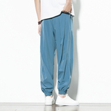 夏季风长裤男潮流冰丝哈伦裤大码阔腿灯笼裤219-2-A03-P55，男装休闲裤，星座219-2