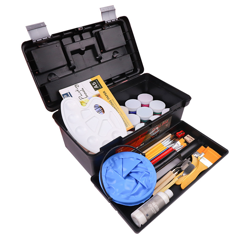 回忆美术生工具箱画画用丙烯水粉颜料多功能画箱加厚手提式画箱画具收纳盒外出写生集训便携工具箱