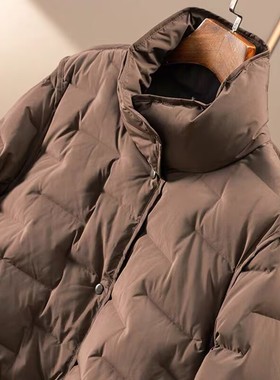 D春天家 惊喜反季价！外贸轻盈好穿立领90绒长袖羽绒服女3Y80 特