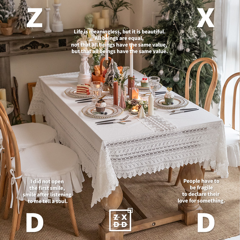 左咸敦道久树猫圣诞法式轻奢桌布