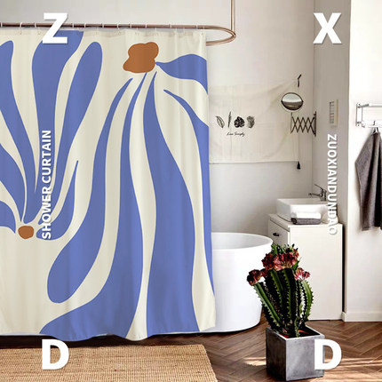 左咸敦道麦吉可系列浴帘个性ins风创意北欧小众浴室门口遮挡帘