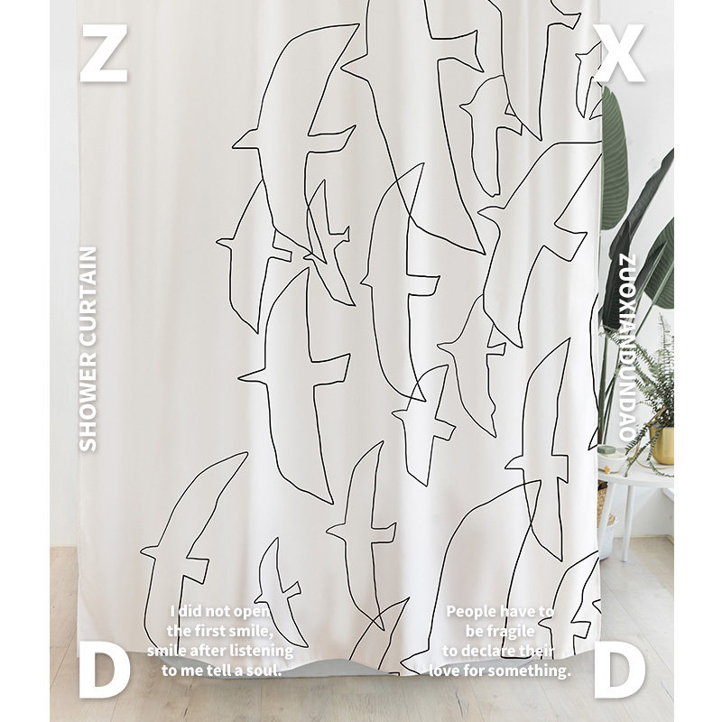 左咸敦道深海蓝系列浴室防水浴帘套装免打孔简约日系隔断帘防水布,家庭/个人清洁工具,浴帘,淘宝优惠券,粉丝福利购,淘宝优惠卷