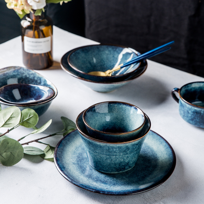 北欧风陶瓷复古餐具碗甜笠碗汁