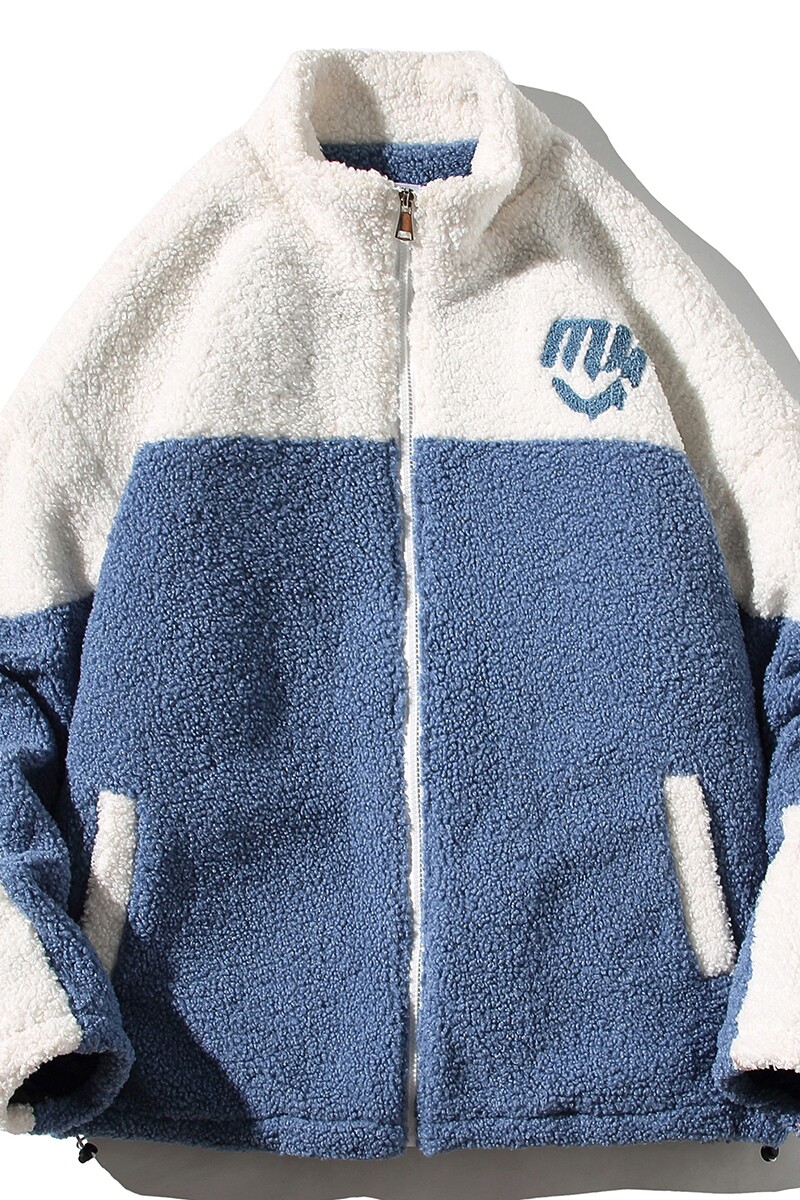 Q2099冬季男女港风休闲潮流撞色加厚羊羔毛棉服毛绒外套P120,男装棉衣,电商C306