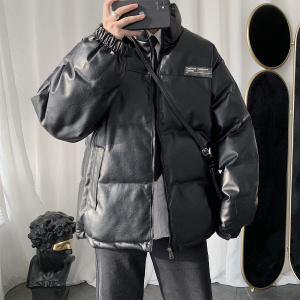 Q603 冬季港风男女帅气皮衣棉衣机车服加厚棉服外套日系大码 P128图片