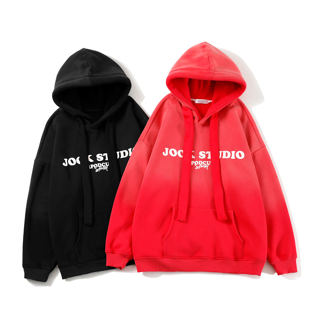 EQ02白底春季新款港风男女吊染渐变色字母印花连帽卫衣外套P78,女装短外套,电商C306