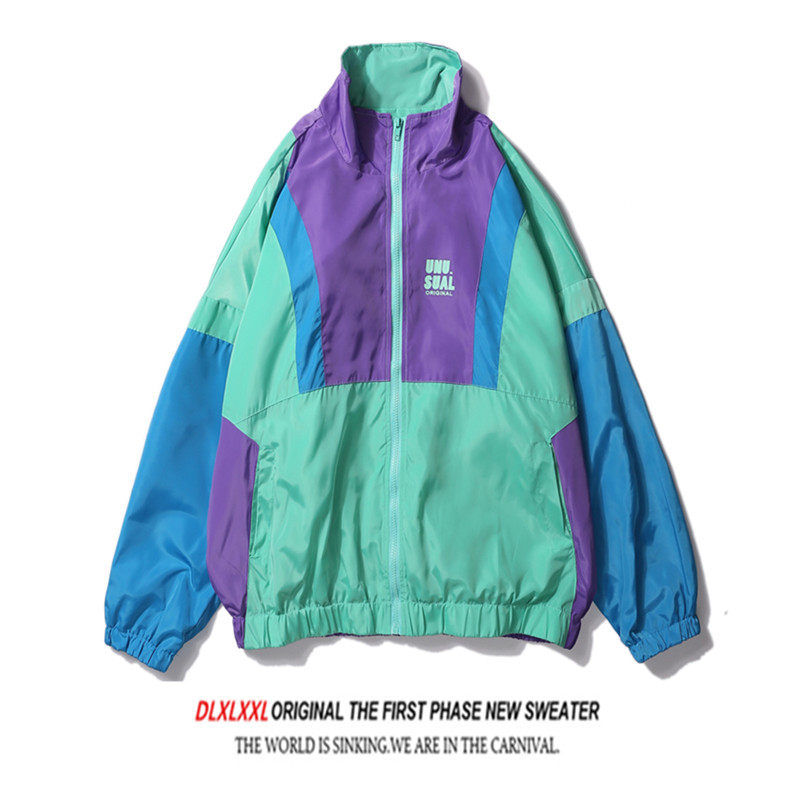 Color matching Hip hop hiphop Hip hop Skate Windbreaker oversize men and women Easy Wave Jacket coatin the Men's clothing, Windbreaker  category - from Buy2taobao.com to provide professional Taobao agent buy service