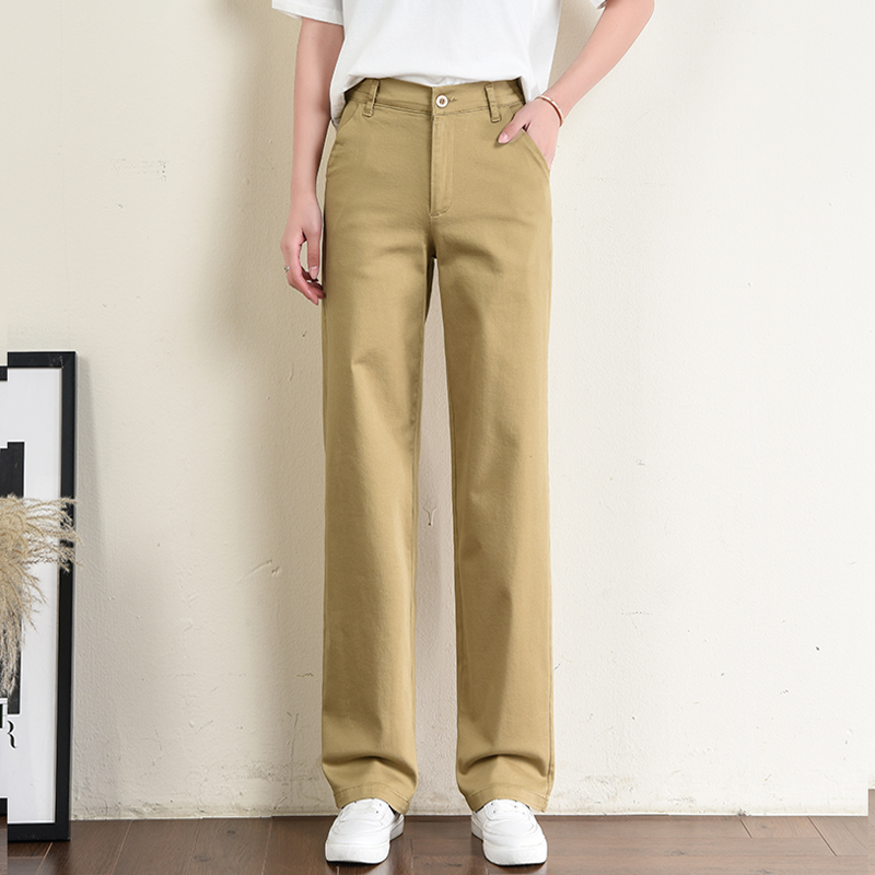 宽松高腰女裤直筒长裤休闲裤