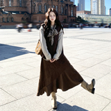 【新款】麂皮马甲衬衣半裙围巾4件套装207-8039P225控368，女装套装/套裙，卡莱