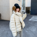 新款现货可脱卸围脖排骨90羽绒服207-1866P345控478，女装羽绒服，卡莱