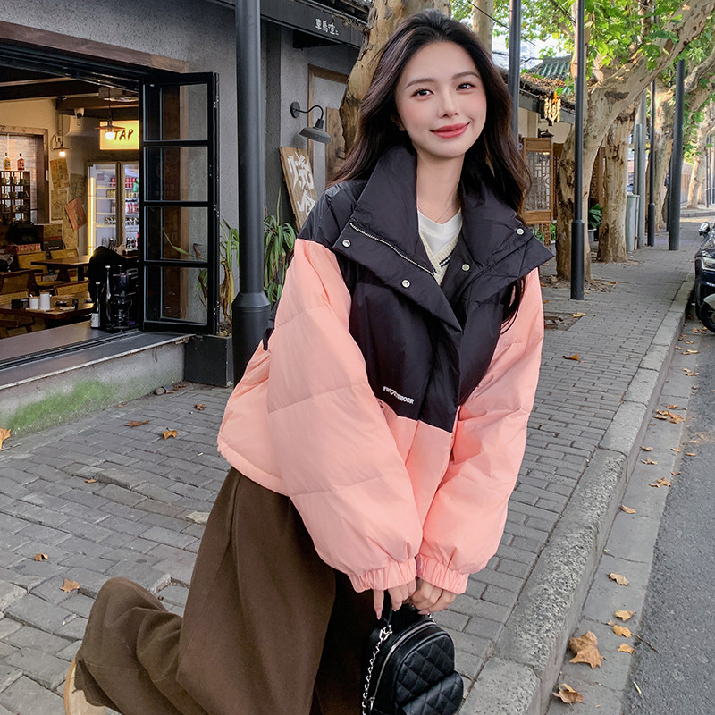 25冬装现货90白鸭绒短款撞色羽绒服207-9882P265控365,女装羽绒服,卡莱