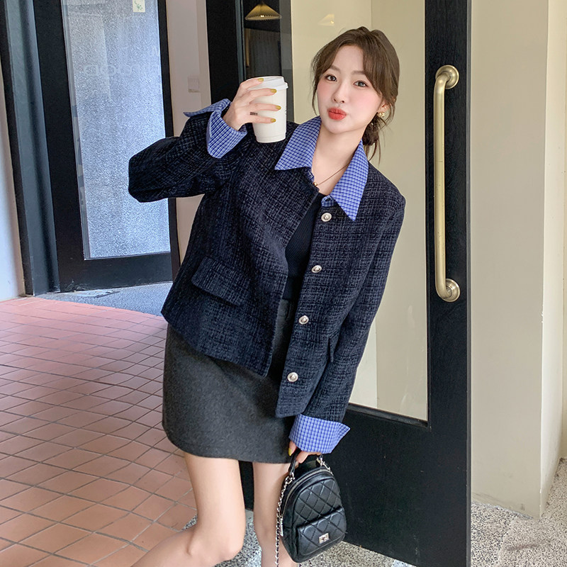 【春款现货】数据好假两件拼接小香风外套207-1067P145控228,女装短外套,卡莱