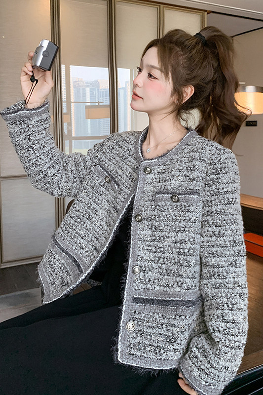 【现货春款】数据好拼接宽松小香风外套207-1062P150控218,女装短外套,卡莱