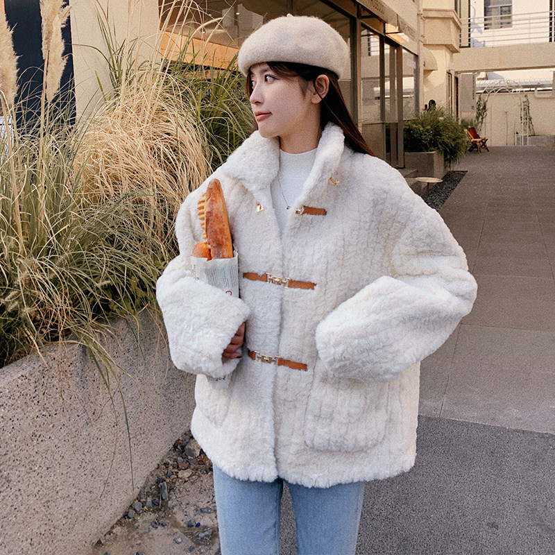 现货主推加厚仿濑兔外套皮毛一体羊羔毛207-J8828P175控258,女装皮草,卡莱