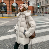 现货2色！可脱卸帽90白鸭绒羽绒服207-1858P385控518，女装羽绒服，卡莱