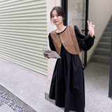 【现货春款】宽松圆领衬衫裙pu皮马甲套装2件套207-012P145控238，女装套装/套裙，卡莱