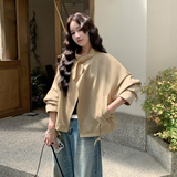 【新款】设计感抽绳宽松短款风衣外套207-8038P165控268，女装风衣，卡莱