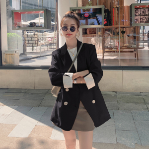 2022年春秋新款女韩版气质英伦风白色小西装外套炸街时尚西服上衣图片