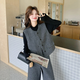 【新款】小香风马甲阔腿裤T桖3件套装207-8058P205控328，女装套装/套裙，卡莱