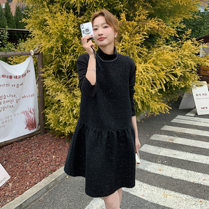 【新款】现货亮片小香连衣裙+t桖2件套装207-8802P155控238图片