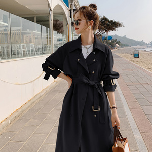 22春款 现货数据好双排扣系带风衣外套207-9098P145控198,女装风衣,卡莱