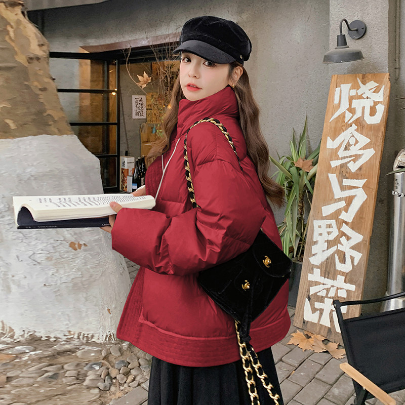 冬款现货数据好90白鸭绒毛呢拼接短款羽绒服207-9863P275控398,女装羽绒服,卡莱