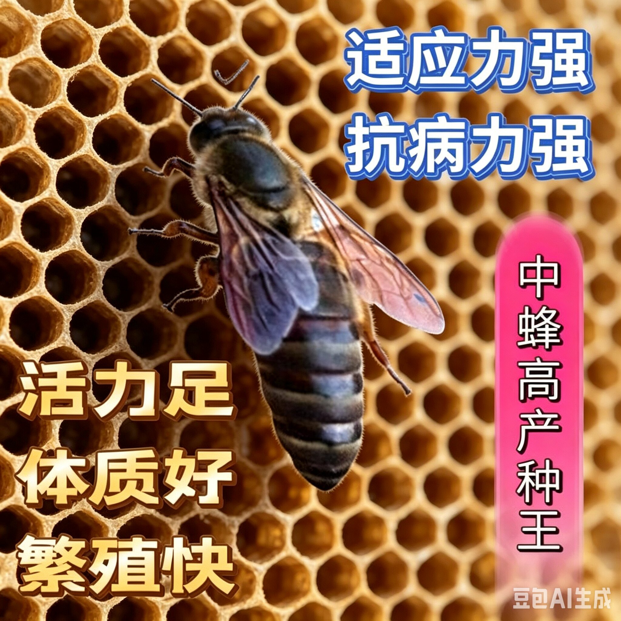 新开产中蜂王红背中蜂伏牛双色蜜蜂种王黑王本地土王活仓蜂王包活