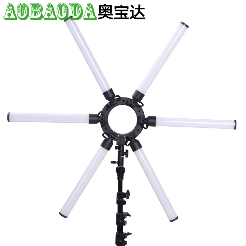 雷普曼XN-1200S摄影LED六管眼神光 补光灯人像拍照直播美颜柔光灯