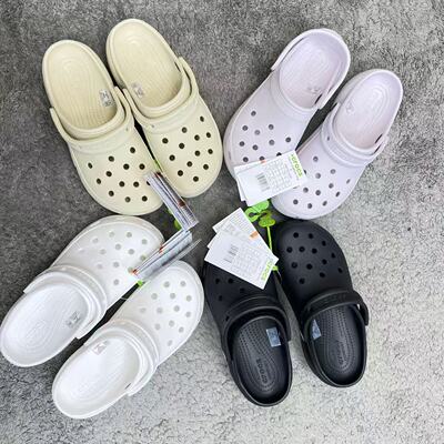 Crocs卡骆驰云朵洞洞鞋女鞋厚底休闲沙滩鞋透气凉拖鞋206750-001