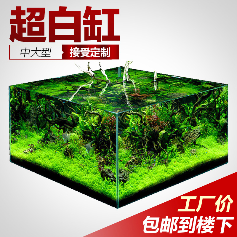 鱼缸小型客厅家用生态造景水族箱装饰懒人免换水桌面超白玻璃鱼缸