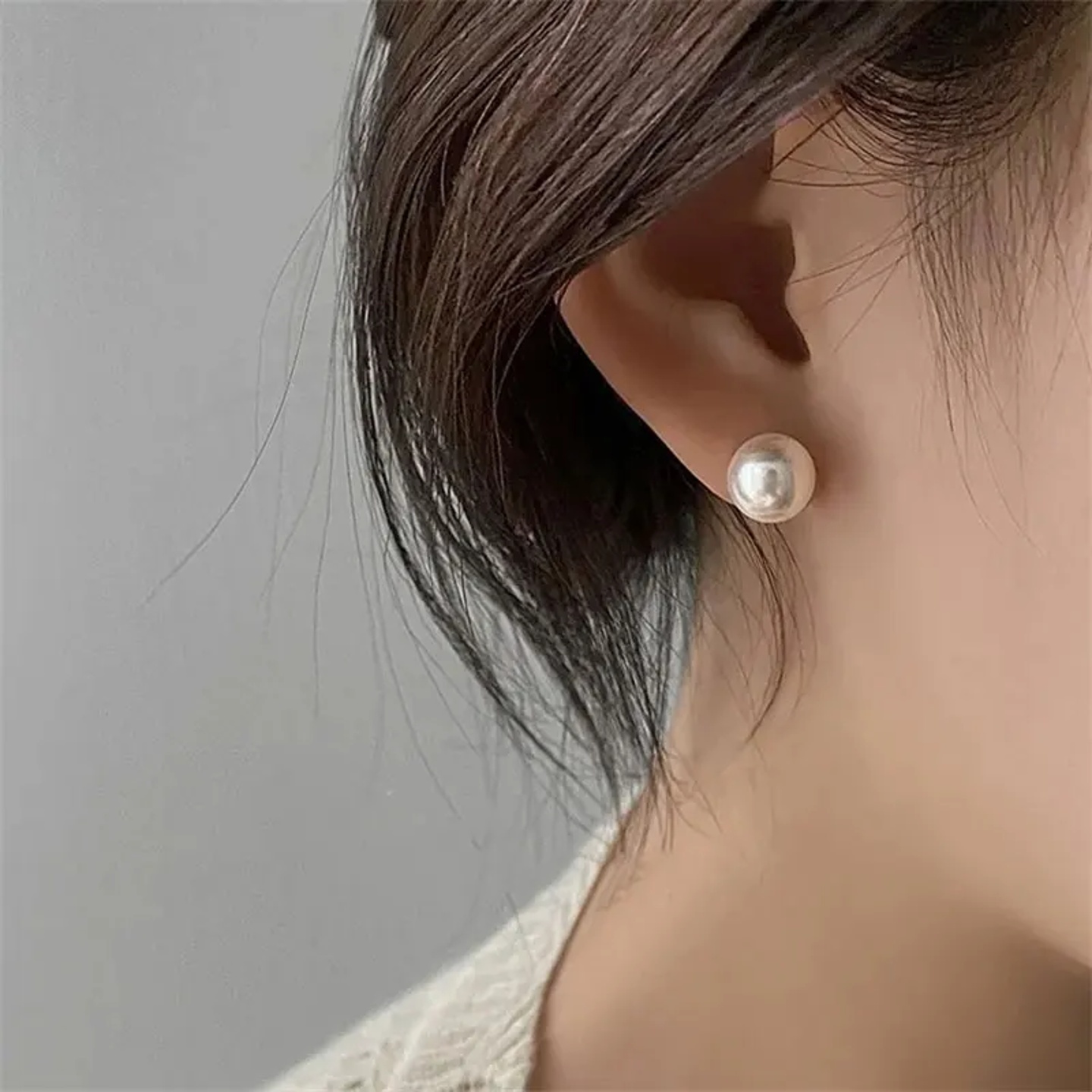 Somilia- Wholesale 4-12mm Silver High Quality Pearl Earring