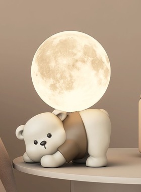 卡通熊摆件台灯ins风高颜值桌面卧室小夜灯生日礼毕业送同学