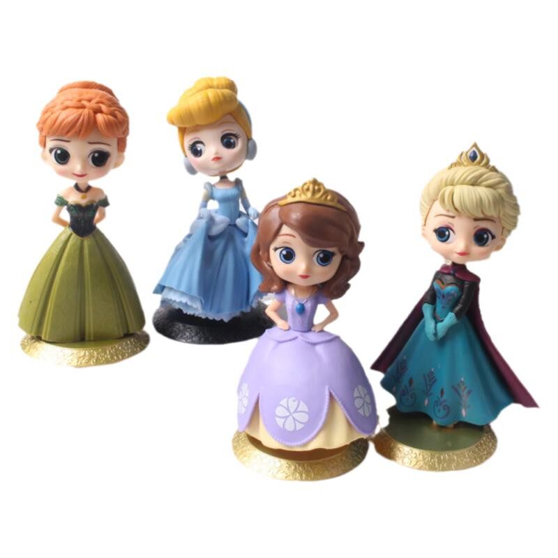 新款索菲亚 安娜童话大眼公主手办模型 生日蛋糕甜品烘焙装饰摆件