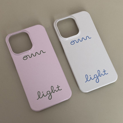 ownlight 独立设计 手写涂鸦手机壳适用于iPhone菲林半包亮面硬壳