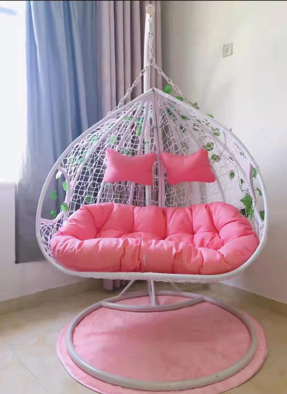 双人吊篮秋千吊椅藤椅阳台布置区装饰户外成人悬挂室内家用摇篮椅