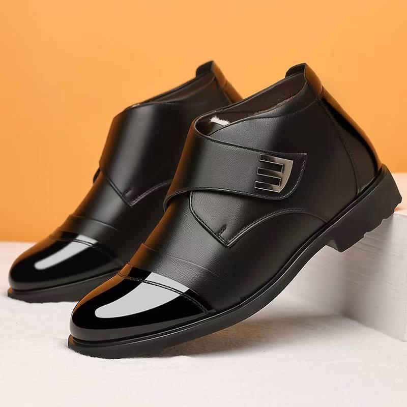 楚勇男鞋男士高端帕拉鞋冬季高帮皮鞋加绒加厚保暖休闲鞋子爸爸鞋