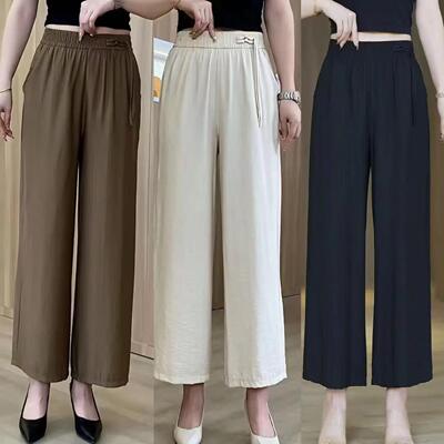 芸菲汇女装旗舰店2026夏季女士新中式九分裤宽松透气直筒休闲裤子