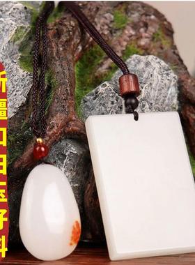 矿区大兵平安无事牌新疆和田玉籽料男士挂绳吊坠羊脂玉白玉石挂件