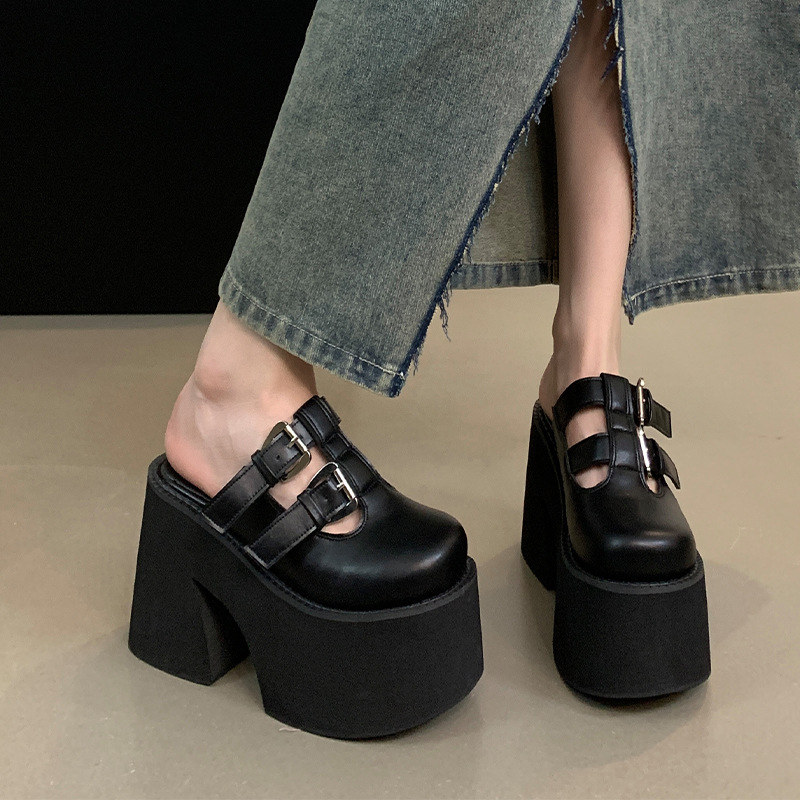 百搭松糕鞋坡跟11cm超高跟女鞋