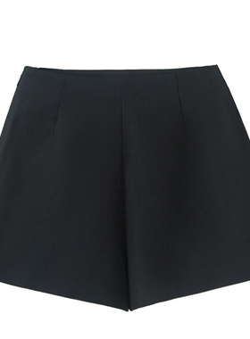 2025夏季新款高腰a字短裤阔腿显瘦女裤休闲裤百搭黑色西装裤