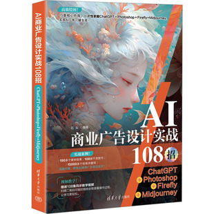 艺术设计 Photoshop Firefly 石头 图书 正版 社 AI商业广告设计实战108招 编 艺术 ChatGPT Midjourney 清华大学出版