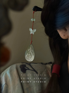 原创设计天然石发簪女小众设计感简约百搭气质高级感发饰簪子新款