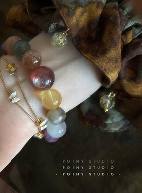 天然水晶多宝彩发晶手链女轻奢高级感小众设计闺蜜同款礼物手饰