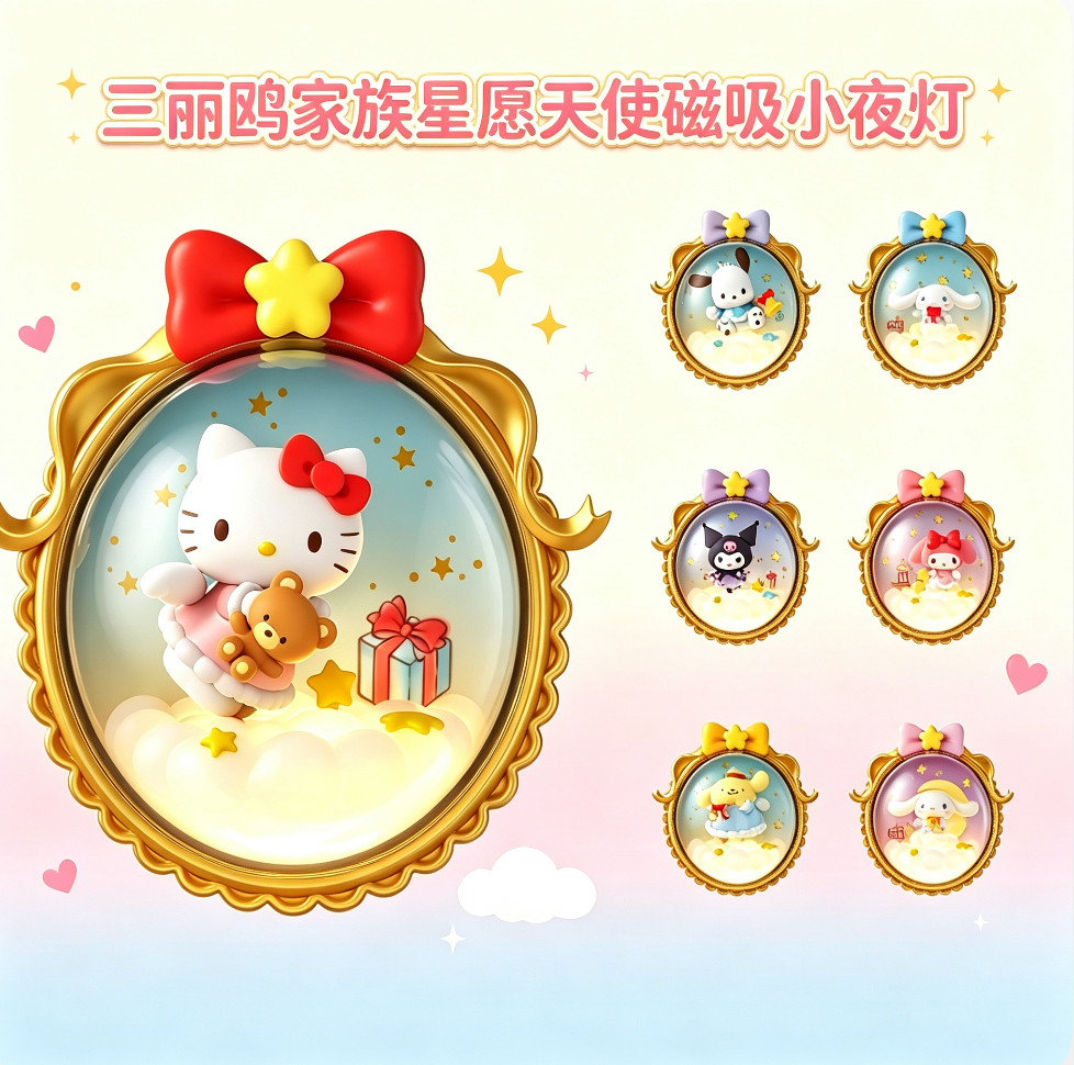 三丽鸥星愿天使磁吸小夜灯盲盒