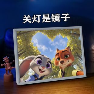 疯狂动物城2周边尼克朱迪狐尼克小夜灯周边生日礼物灯光画摆件