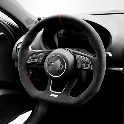 梵汐适用于奥迪方向盘套A4L/A3/A6L/Q5L/Q3/A5/Q7A7手缝翻毛超薄